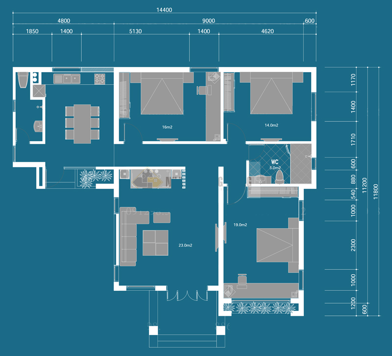 Small Contemporary House Design floor plan