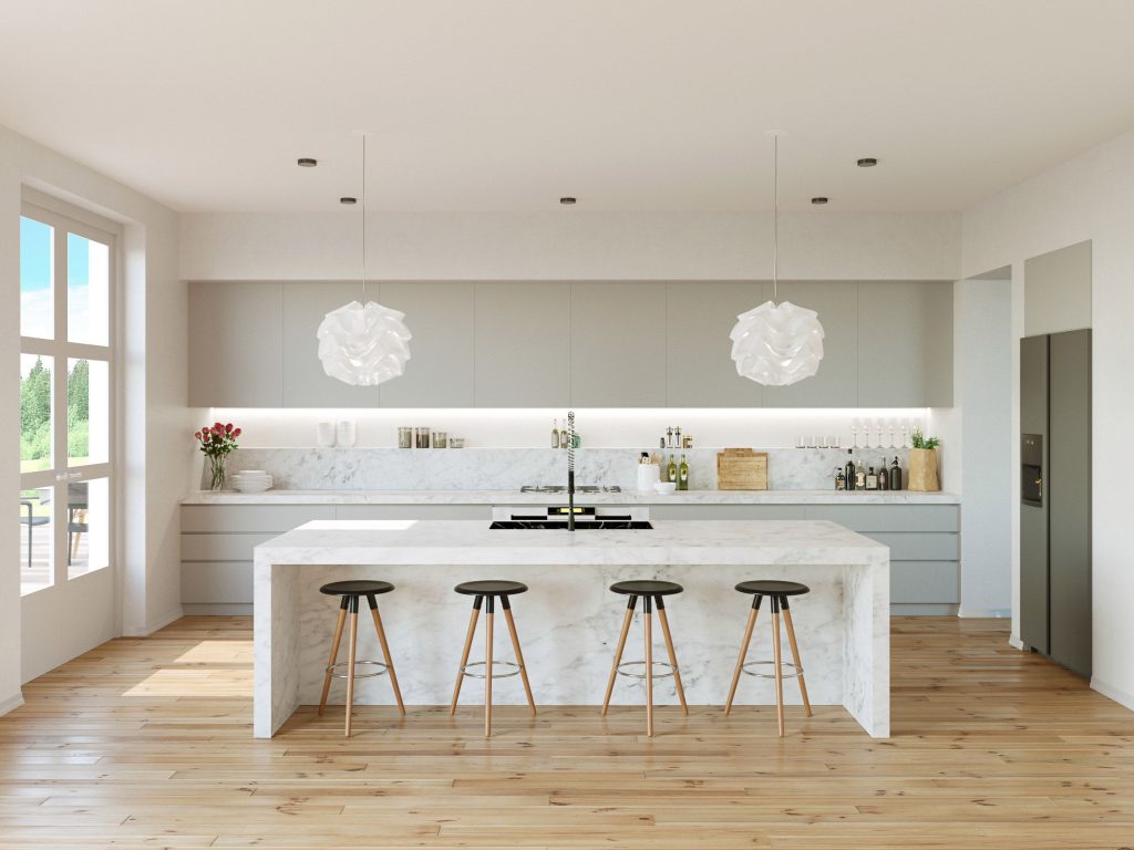 Picture of Stylish White Kitchen Expressions and Impressions 