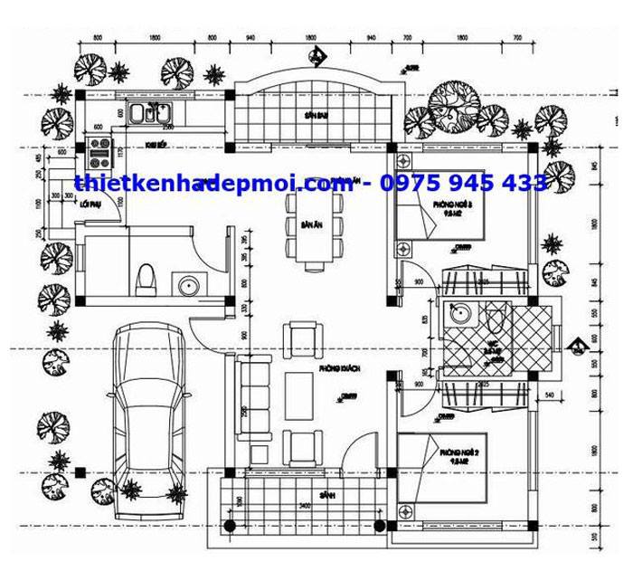 Picture of Attractive Single Floor 2 Bedroom House Design 