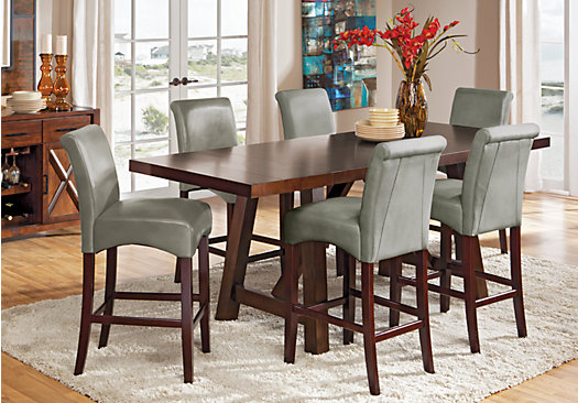 Picture of Stylish Dining Tables with Drapery Stacked Chairs