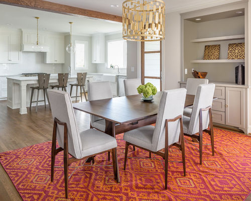 Picture of Stylish Dining Tables with Drapery Stacked Chairs