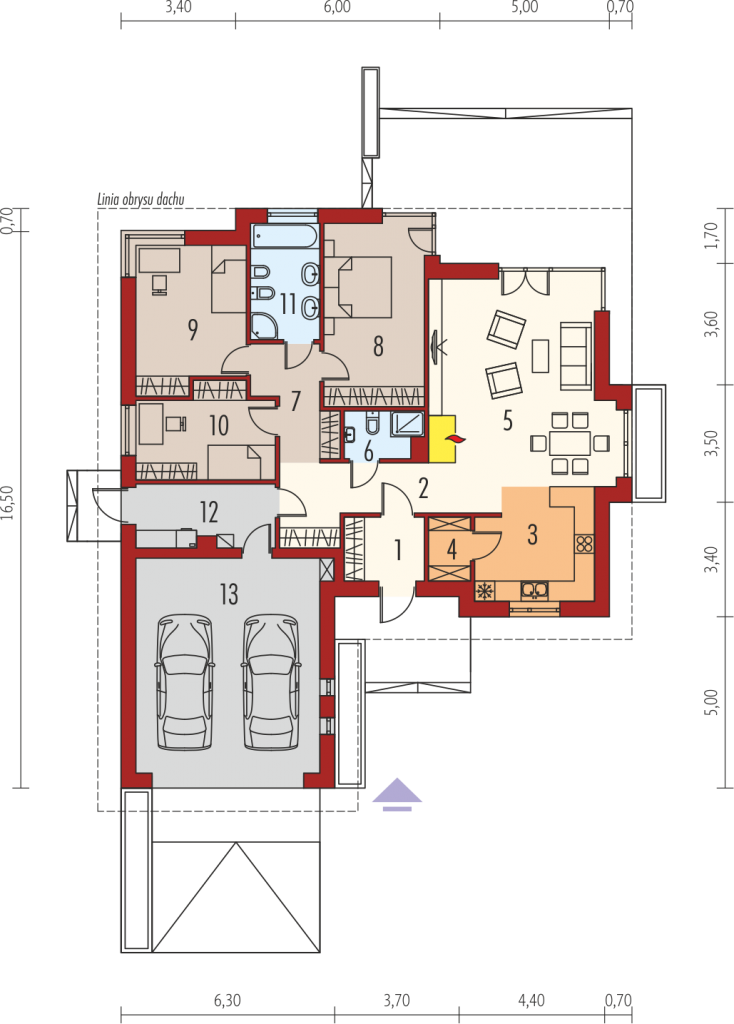 Picture of Entrancing Single Story Bungalow House Plan