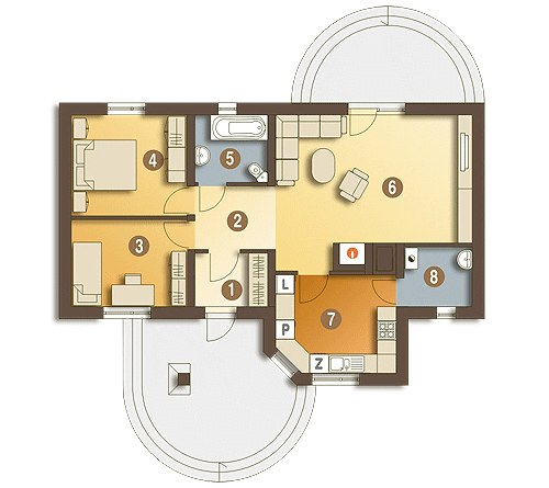 Picture Traditional Small Two Bedroom Country House 