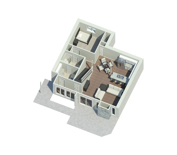Picture of Adorable Small Two Bedroom Contemporary House with Floor Plan