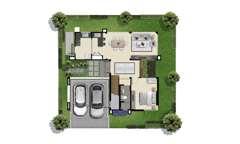 Picture of Esteemed Four Bedroom Contemporary House Plan 