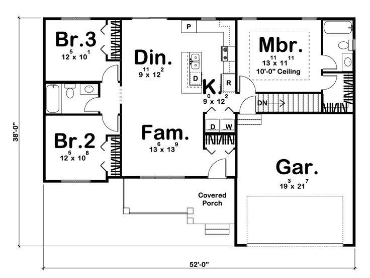Picture of Desirable Ranch Home Plan with Traditional Flair