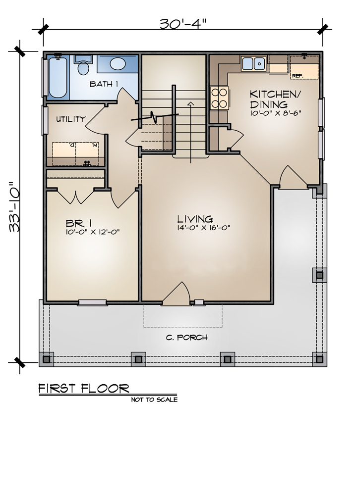 Picture of Pleasant Two Bedroom Cottage Home Plan