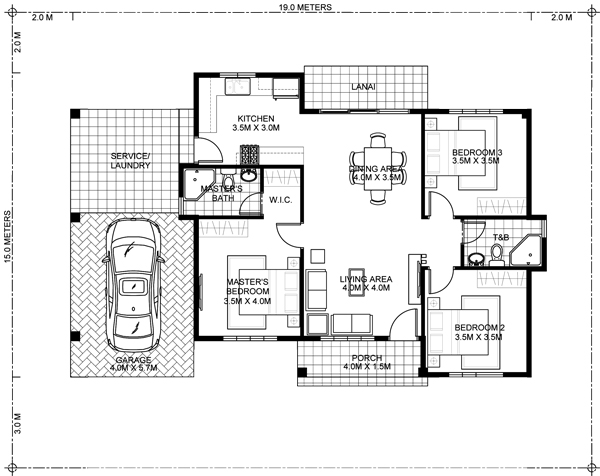 Picture of Kyla - Splendid Three Bedroom Bungalow House Plan