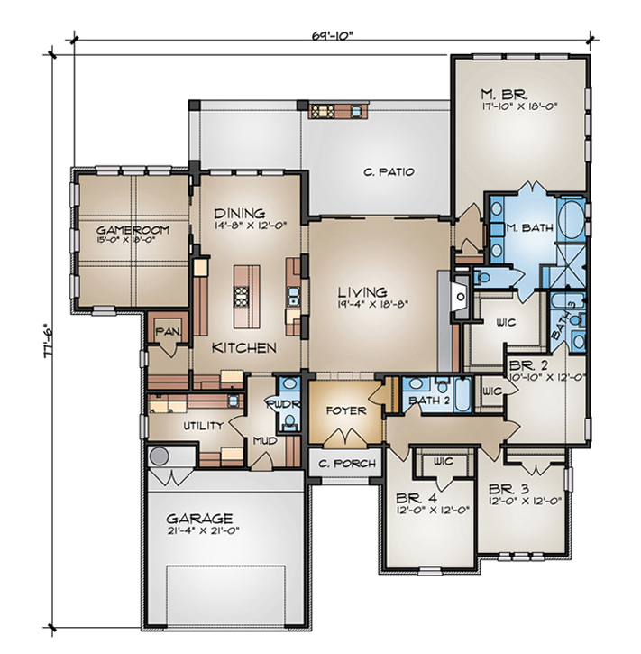 Picture of Enchanting One Story House Plan