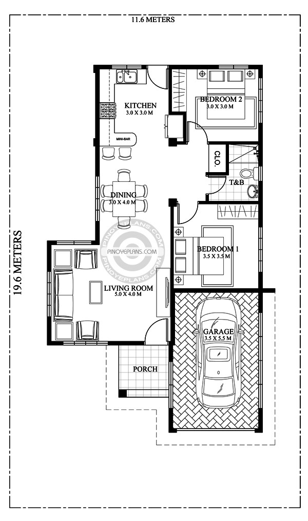 Extremely Gorgeous 2 Bedroom House Plans Pinoy House Designs extremely-gorgeous-2-bedroom-house-plans-pinoy-house-designs