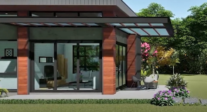 Picture of Modern Narrow House Design with Stylish Exterior