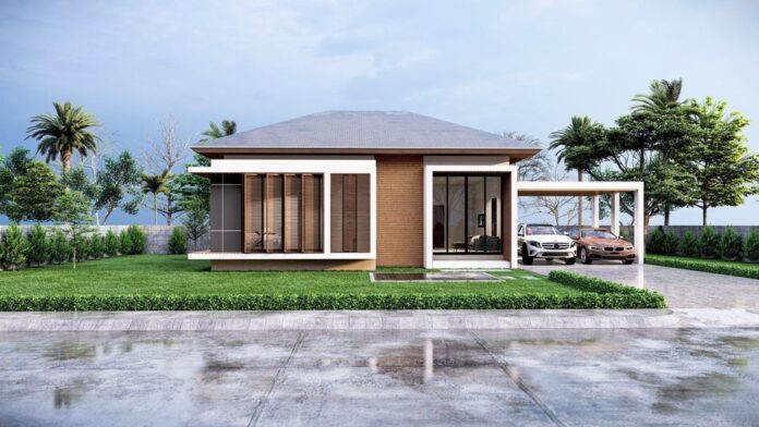 Picture of Simple One Story House Plan with Creative Woodwork