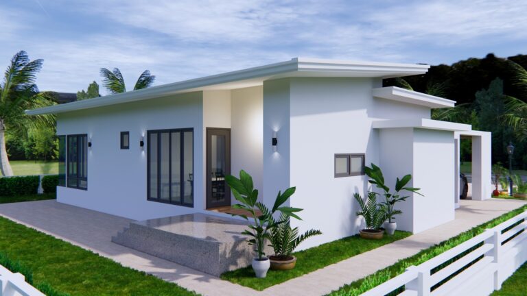 Picture of L-shaped Modern House with a Swimming Pool