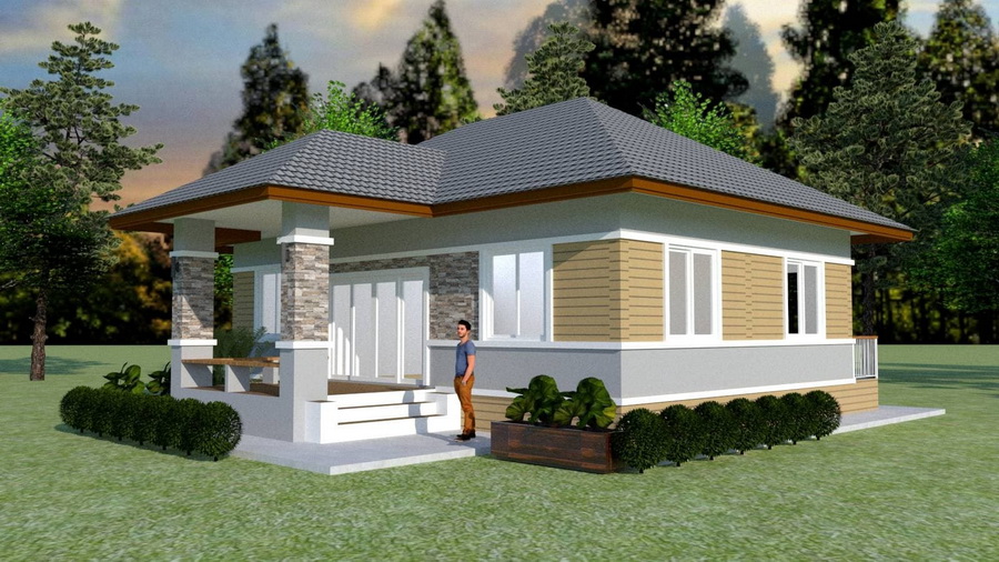 Impressive Single Level Home in Warm Soft Colors - Pinoy House Designs -  Pinoy House Designs
