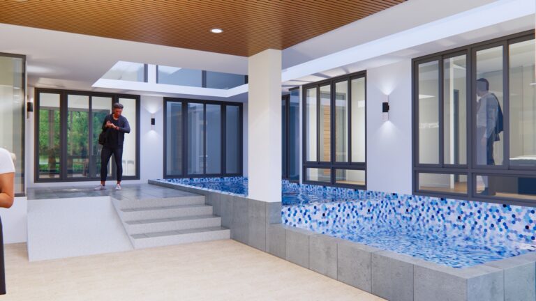 Picture of L-shaped Modern House with a Swimming Pool