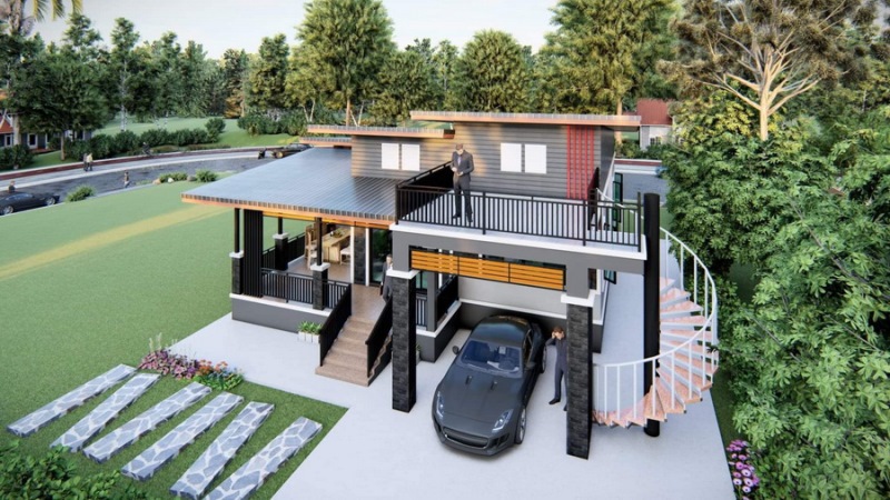 Picture of Single Level Contemporary House with Elegant Exterior Concepts