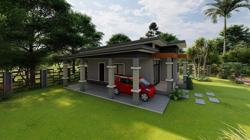 Picture of High Ceiling Modern House Plan with 2 Bedrooms