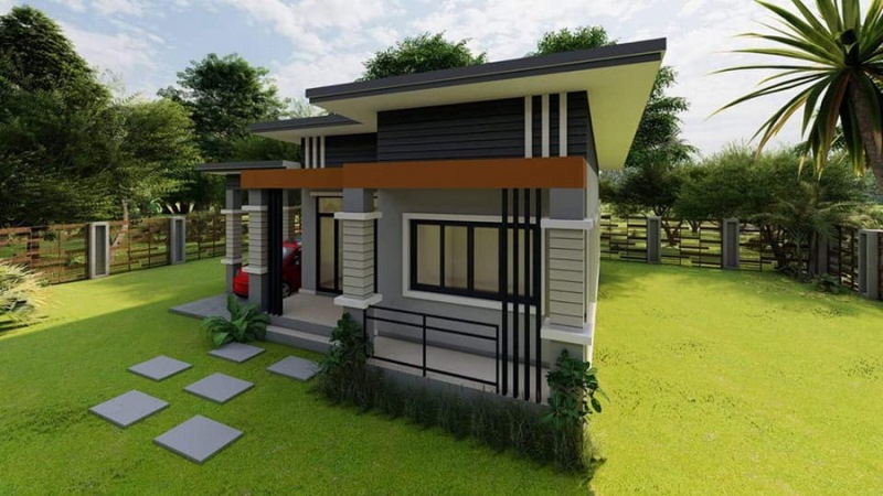 Picture of High Ceiling Modern House Plan with 2 Bedrooms