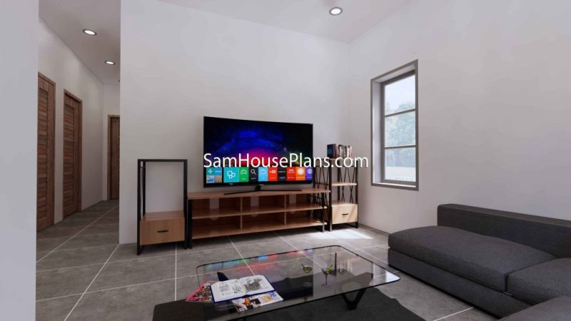 Picture of Elegant Modern Bungalow Home with Stones Wall 