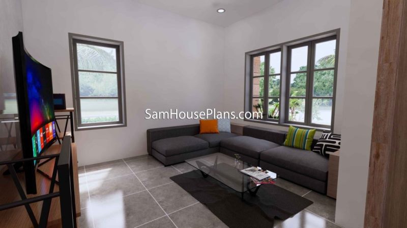Picture of Elegant Modern Bungalow Home with Stones Wall 