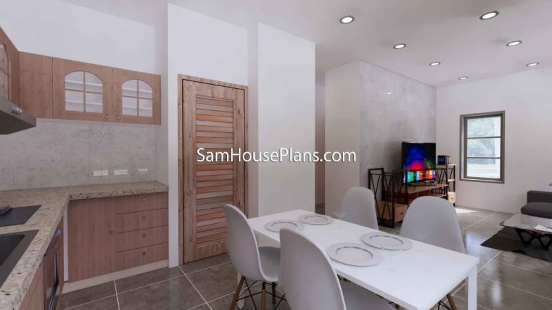 Picture of Elegant Modern Bungalow Home with Stones Wall 
