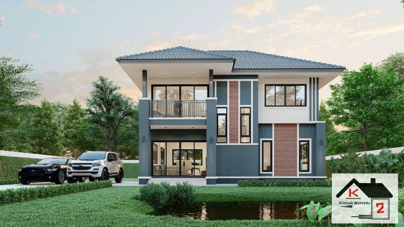 Picture of Contemporary 2 Storey House Plan with Superb Charm