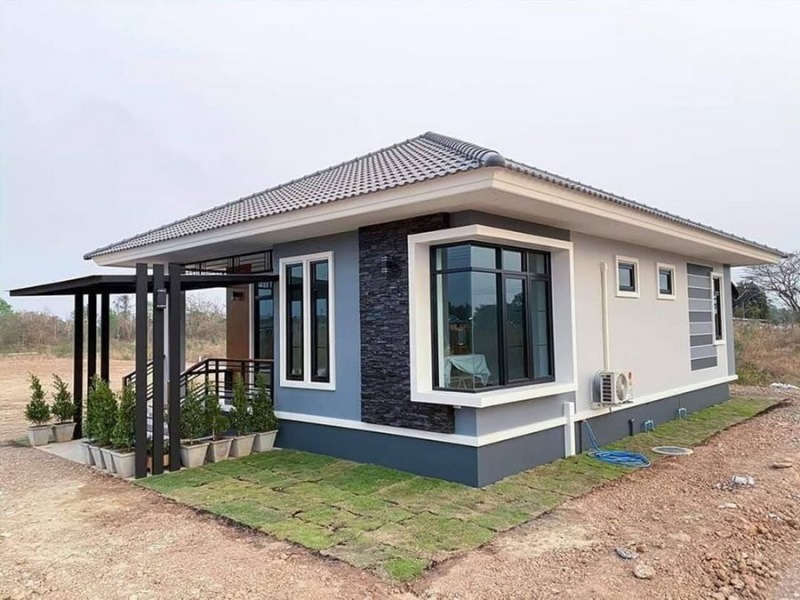Picture of Small Contemporary House Plan with Stones Wall Cladding