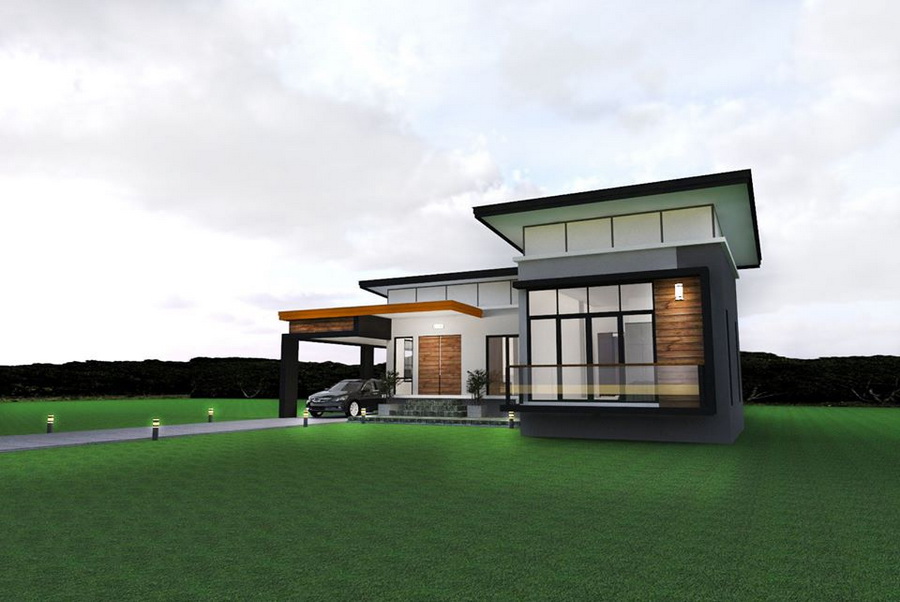 Picture of L-shaped Modern House Plan with Wide Frontage