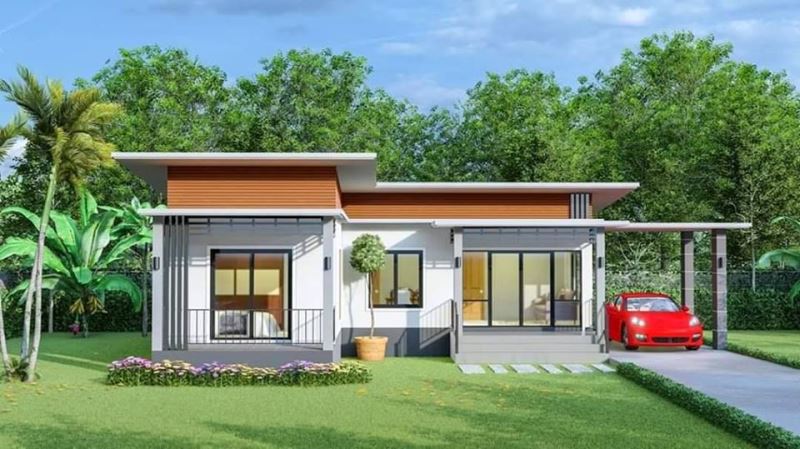 Picture of Modern L-shaped House with Three Bedrooms
