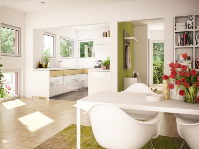 Picture of Contemporary One-Level House Plan in White Shade