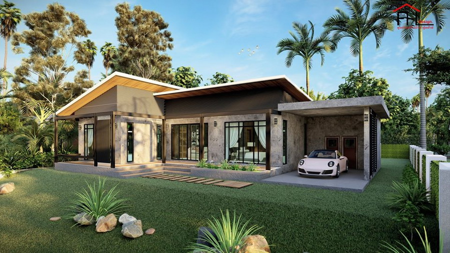 Picture of Contemporary House with Large-Sized Glass Windows