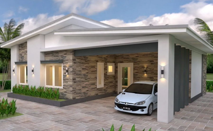 Picture of Sophisticated Modern Home Plan with Natural Sandstones