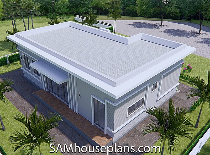 Picture of Single-Storey House Design in Grey and Yellow Shades