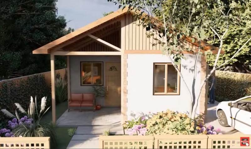 Picture of Small Country Cottage House with Traditional Theme