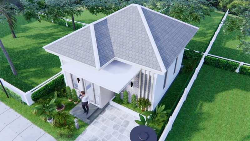 Picture of Elegant Bungalow House Plan with Natural Stones Wall Cladding