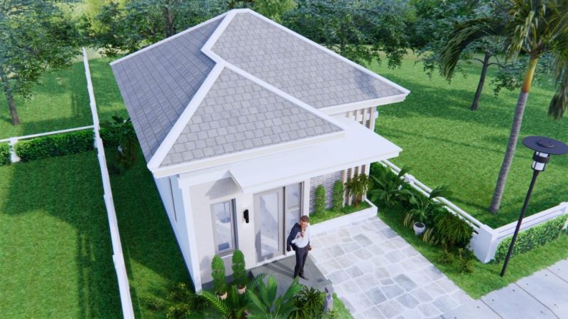 Picture of Elegant Bungalow House Plan with Natural Stones Wall Cladding