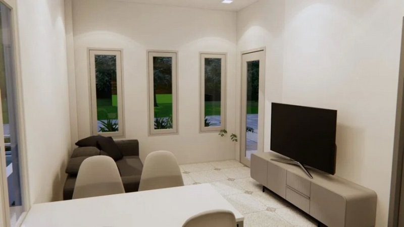 Picture of Low-Cost Small House Design with Skillion Roof