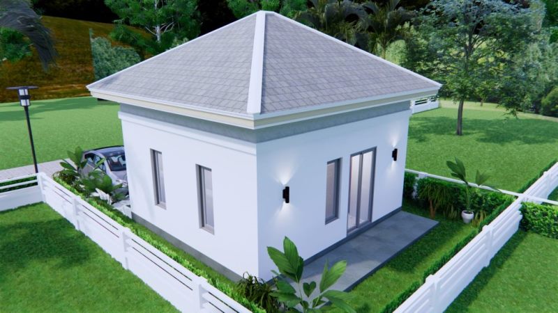 Picture of Elegant Bungalow House Plan with Natural Stones Wall Cladding