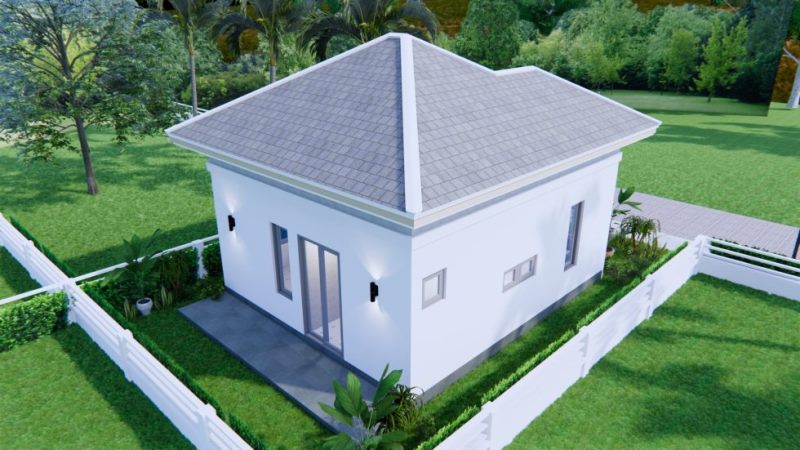 Picture of Elegant Bungalow House Plan with Natural Stones Wall Cladding