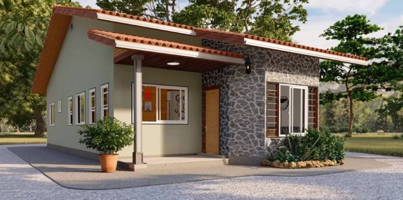 Picture of Modern Farmhouse Design with a Narrow Frontage