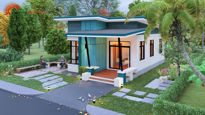 Picture of Elegant Bungalow Home Design with High Ceilings