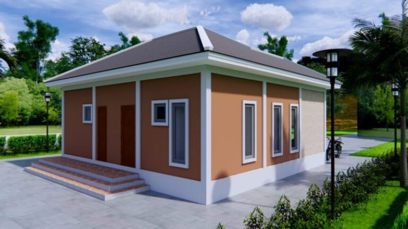 Picture of Modern 2 Bedroom House Plan with Beautiful Frontage
