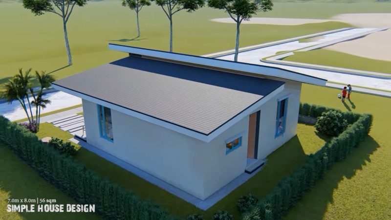 Picture of Modern Small House Plan with Natural Stones Wall Layer