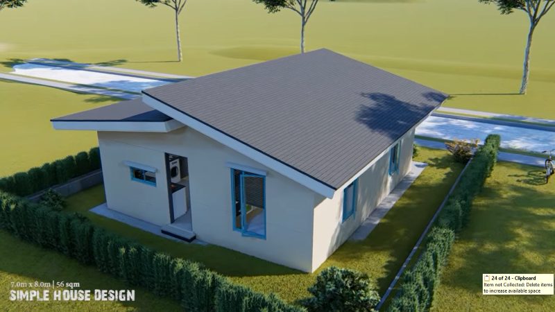 Picture of Modern Small House Plan with Natural Stones Wall Layer