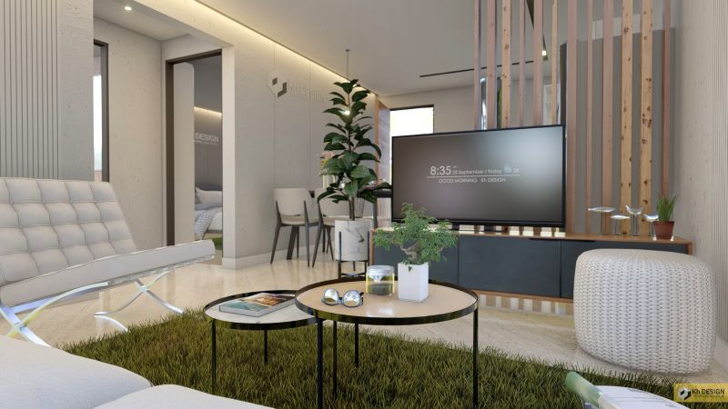 Picture of Modern Small House Plan with Natural Stones Wall Layer