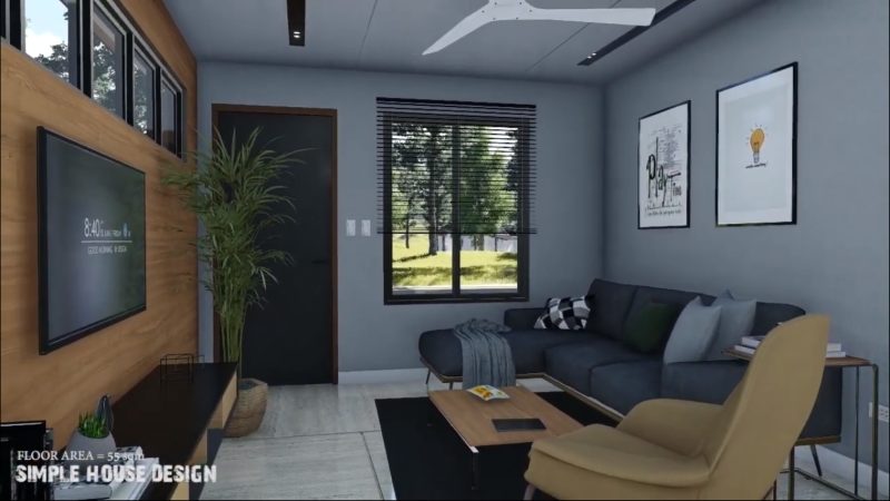 Picture of Simple Bungalow Home Design with Stones Wall Layer