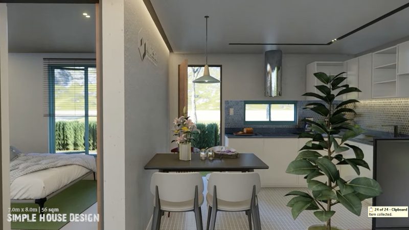 Picture of Modern Small House Plan with Natural Stones Wall Layer