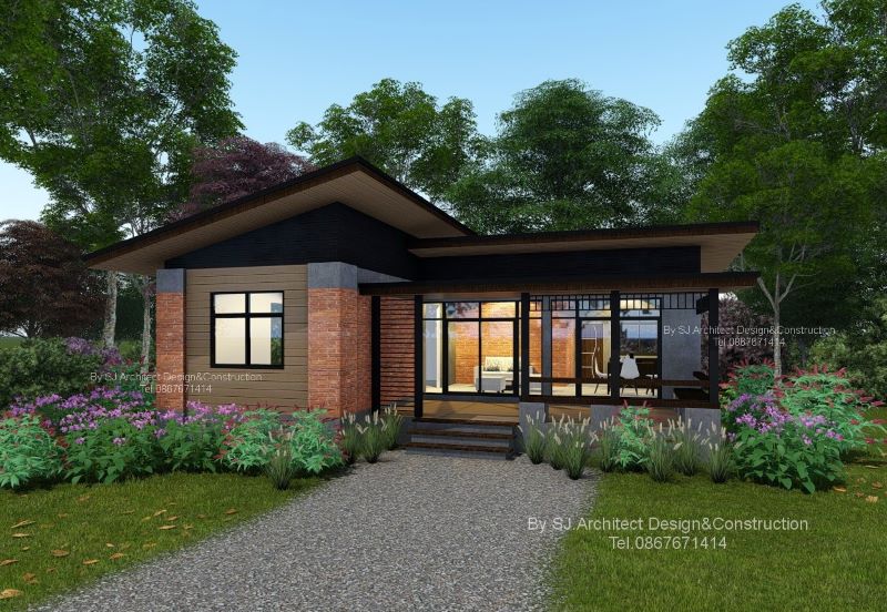 Picture of Traditional Country Home with Bricks Wall Cladding