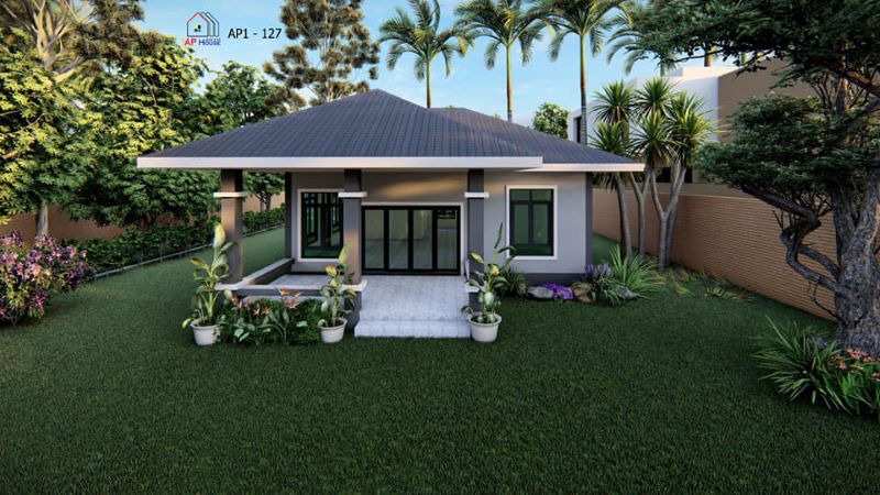 Pleasant and Modern Tropical House with Lovely Lush Landscaping