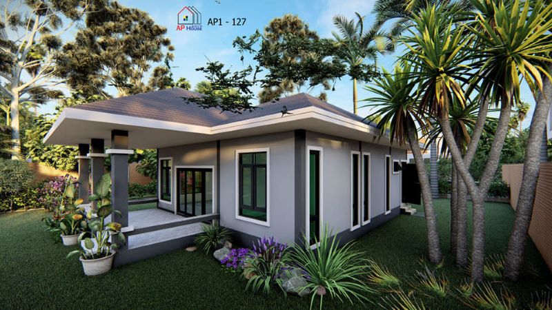 Pleasant and Modern Tropical House with Lovely Lush Landscaping
